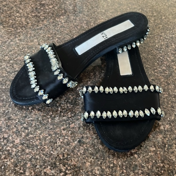 NO 21 LADIES black Crystal slides sandals-6M-GORGEOUS! - Picture 11 of 13
